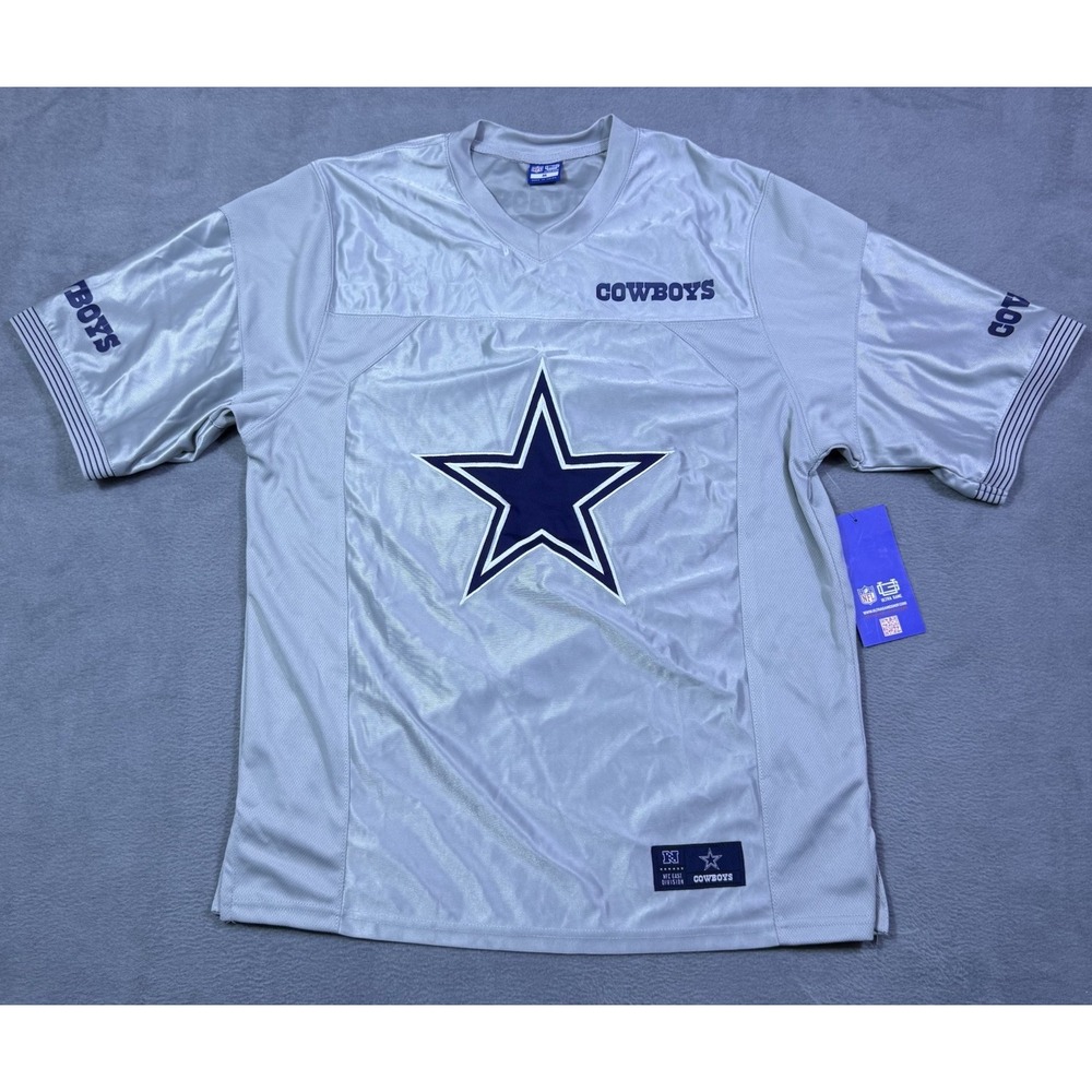 Dallas Cowboys Jersey Mens M Silver Gray Big Star Logo Ultra Game NFL NEW